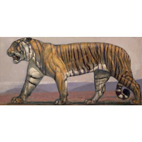 Tigre marchant de profil, vers 1925.